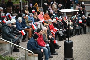 Zdjęcie: osoby uczestniczące w uroczystościach Narodowego Święta Niepodległości