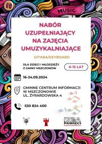 Dodatkowy nabór na zajęcia umuzykalniające – bezpłatna nauka gry na gitarze lub keyboardzie